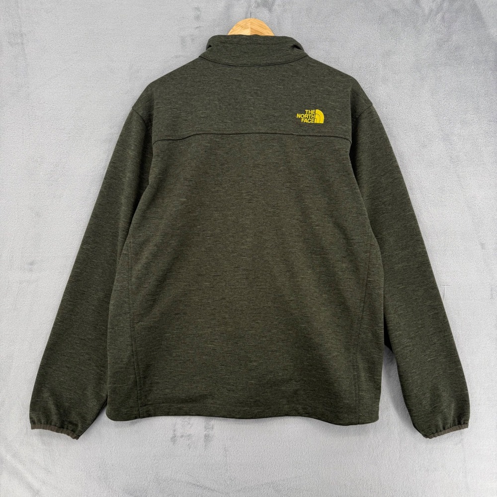 The North Face Mens Full Zip Jacket Olive Green Trim Mock Neck Fleece Size XL - Picture 7 of 14